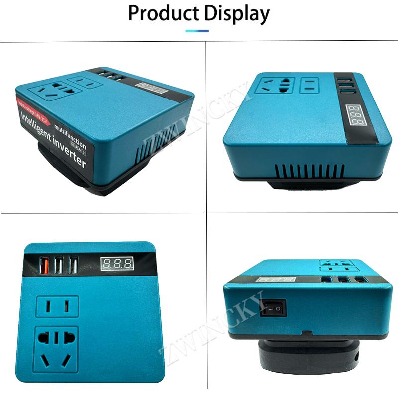Power Inverter for Makita 18V Battery To AC 220V Output Portable Modified Sine Wave Inverter for Makita Inverter Battery Adapter