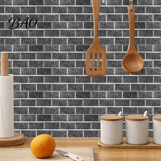 Cover Wall Defects Stickers Self-Adhesive PVC Tile Stickers, Waterproof Mosaic Pattern Decals for Kitchen Bathroom Renovation Supplies Home