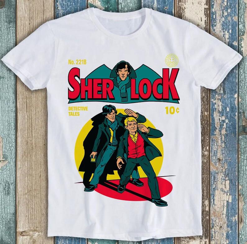 Sherlock Comics Magazine Cover 10c Parody Funny Gift Tee T Shirt M1557