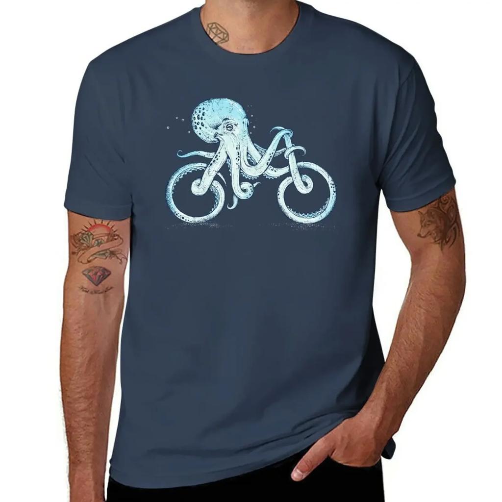 octopus bicycle T-Shirt kawaii clothes quick drying mens graphic t-shirts pack