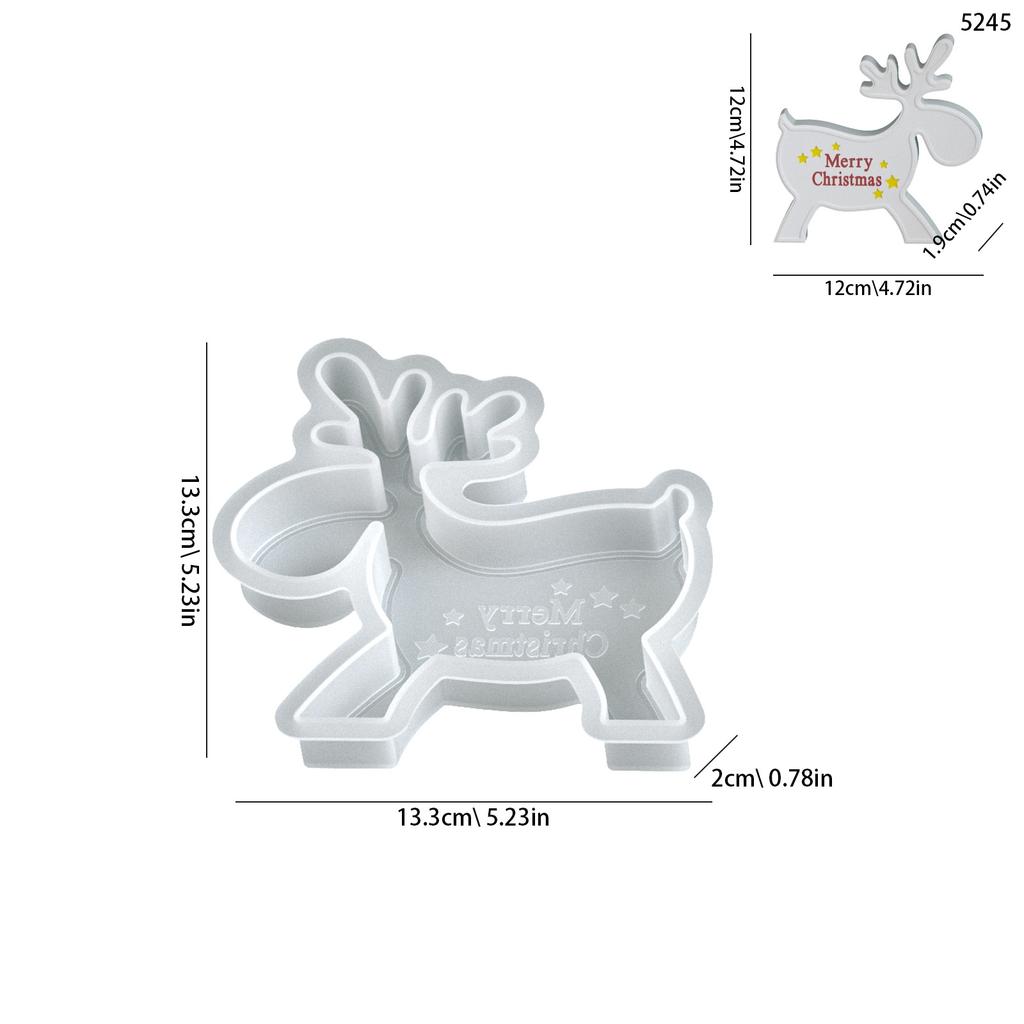 DIY Christmas Reindeer Trojan Horse Pentagram Christmas Tree Angel Boy Candle Ornament Aromatherapy Gypsum Resin Silicone Mold