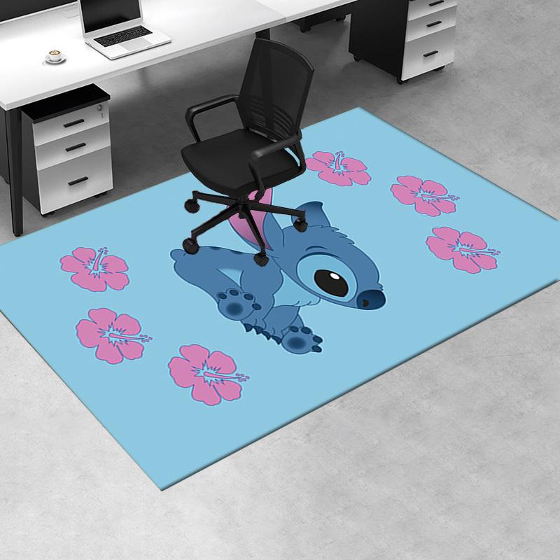 Office Rug Stitch, Flowers theme 3D Printed Anti-Slip Rug-Machine Washable for Living Room