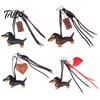 Handbag Decorative Pendant Faux Leather Dachshund Keychain Pendant, Cartoon Dog Hanging Keyring Decor with Braided Rope, Accessories Metal Carabiner