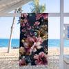 Vintage Dunkelblumenmuster Strandtuch Düstere Pfingstblumen Kunsthandtuch für Sommer Pool Yoga Schwimmen Urlaub