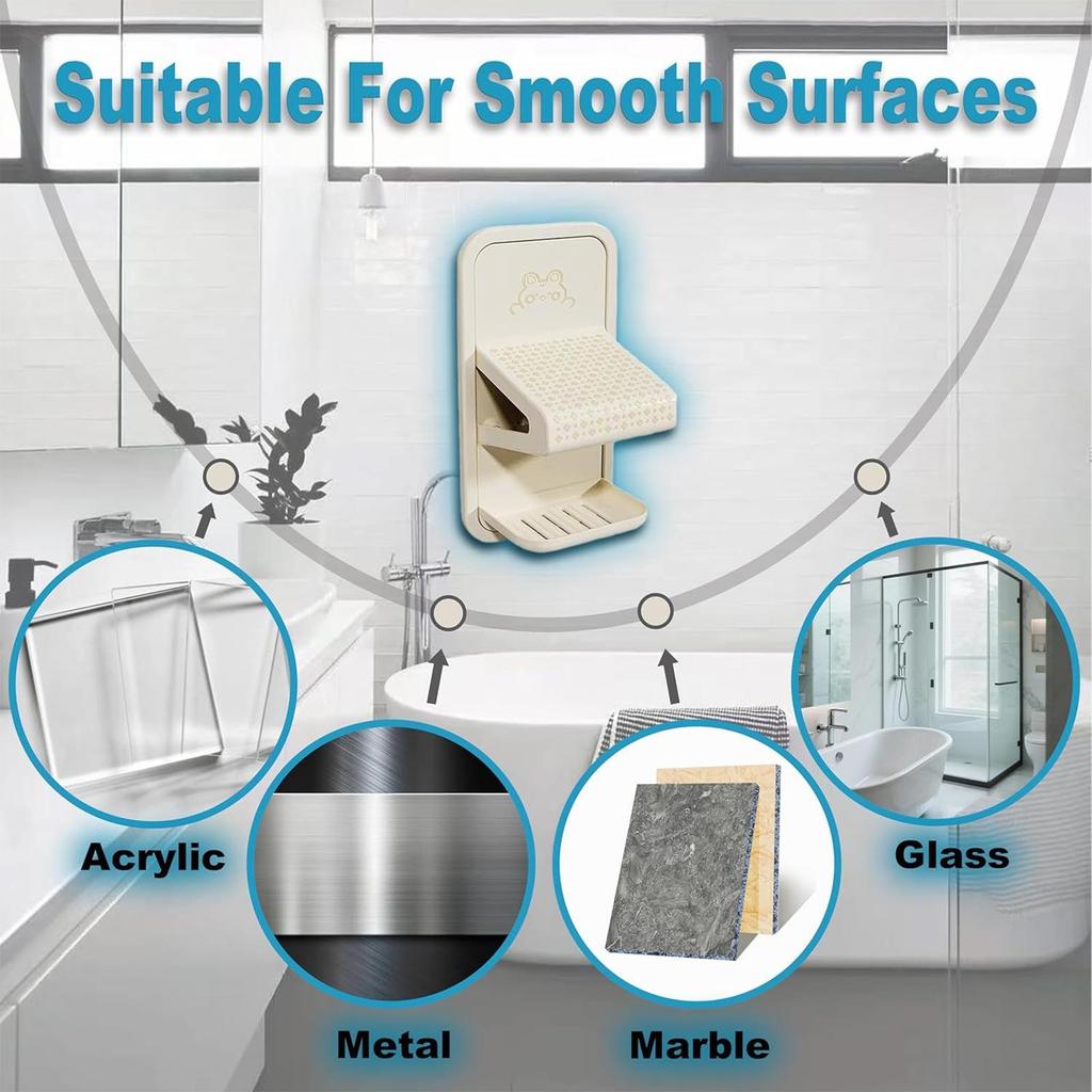 Duschhocker mit Ablage für die Beinrasur, Wandmontage ohne Bohren, passend für Badezimmerfliesen