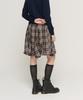 Cargo Bros For Woman Asymmetrical Check Elastic Skirt (Beige)