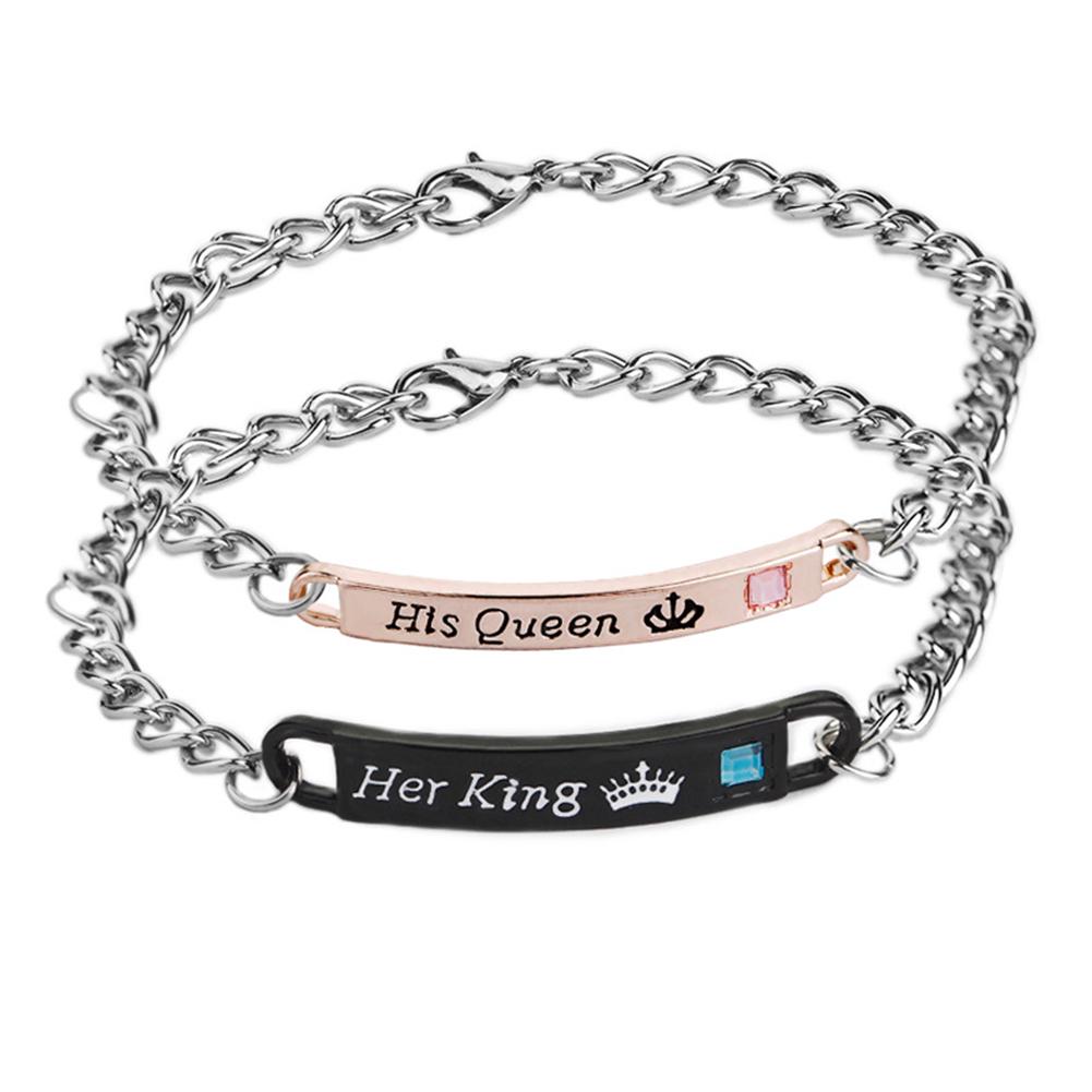 Stylish Letter Bracelet QUEEN/ KING Couple Style Bracelet Valentine's Day Gift