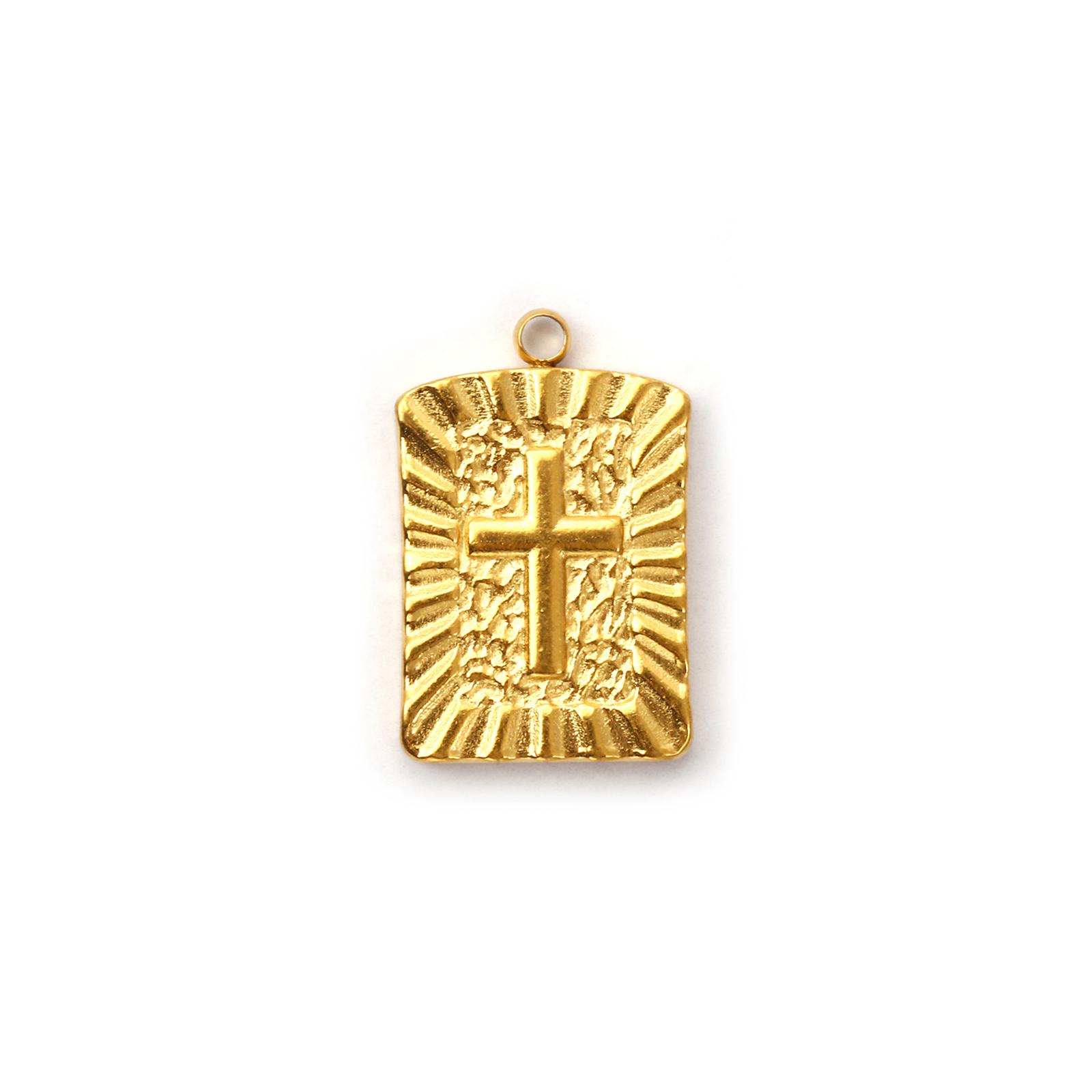 

2 шт. Шармы из нержавеющей стали 304, Позолоченные 18K, Металлические подвески в виде Сердца, Креста, Солнца, Для изготовления ожерелий, бижутерии, Фурнитура
