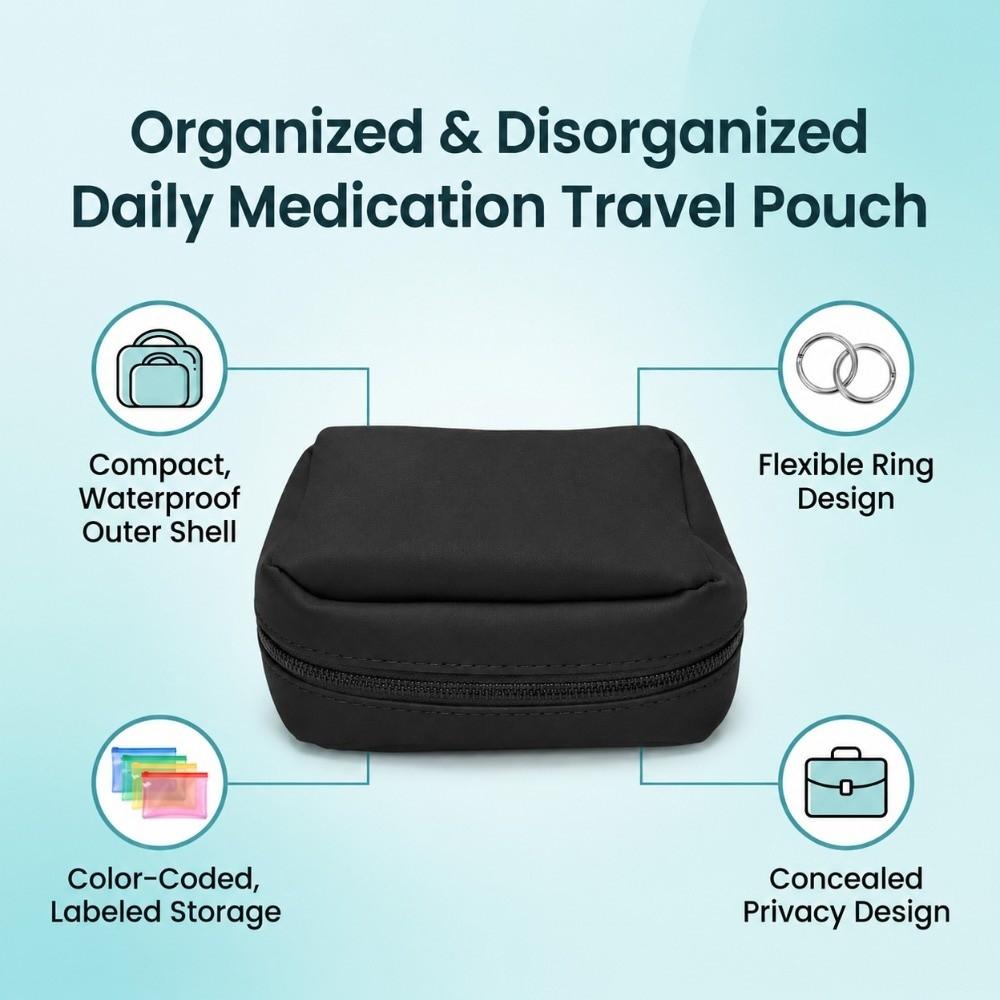 Waterproof Travel Medicine Case Color-Coded Capsule Storage Pouch Durable Pill Organizer Outdoor