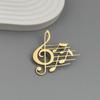 Hollow Stainless Steel Music Note Brooch - Elegant Shirt Accessory In Stock