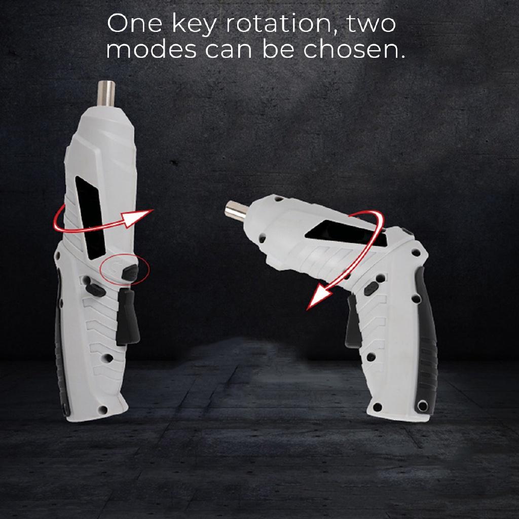 Wireless Electric Screwdriver USB Rechargeable Rotating Multi-grip Mode Electric Drill Tool with LED Light New