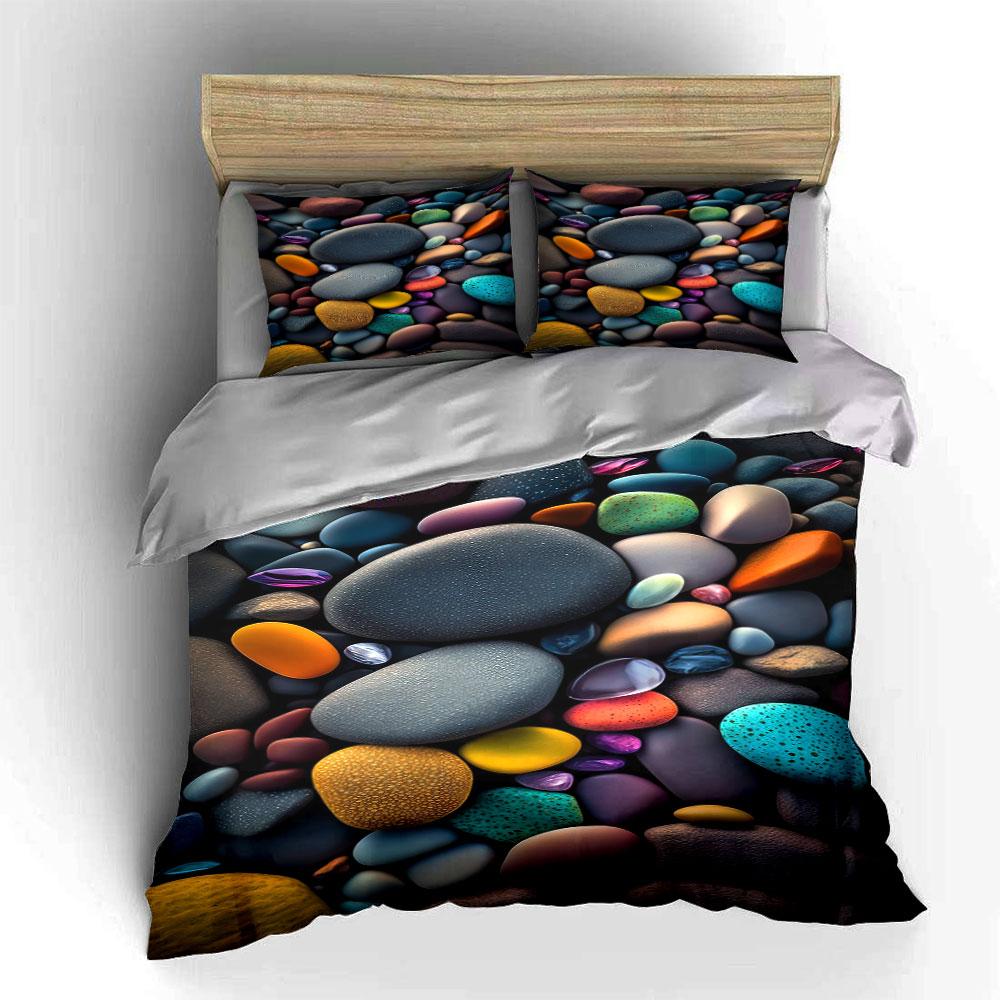 Colorful, smooth pebble pattern. Bedding sets Duvet cover sets Duvet covers Pillowcases(1 * Duvet Cover 2 * Pillowcases without duvet insert)