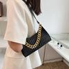 Newest Simple Fashion Handbag Retro Casual Crocodile Pattern Chain One Shoulder Underarm Bag Lady'S Solid Color Women'S Bag