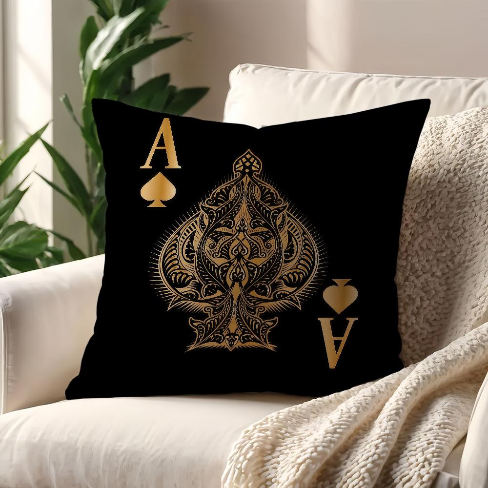 Luxury Black Golden Play Card cushion cover Decoration Room Shop Car Home Office Coffee Pillow Sofa Printing Nordic Simplicity