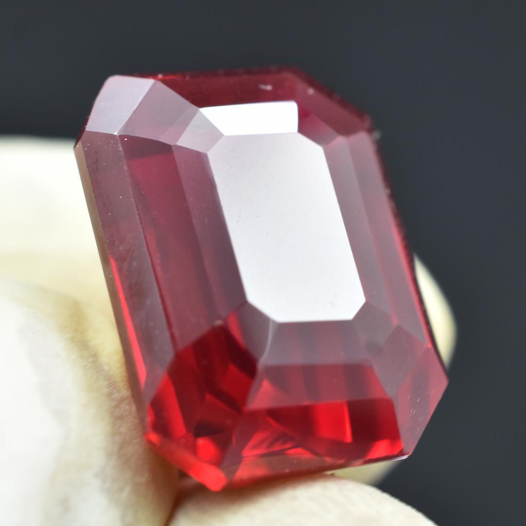 Natural Red Ruby Loose Gemstone Emerald Shape 19.85 Ct for Jewelry Making and Gem Collections