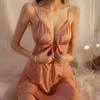 Pajamas Women's Summer Thin Hot Sexy Ice Silk 1011 Pure Lust Sexy Suspender Chest Pad Lace Pajamas