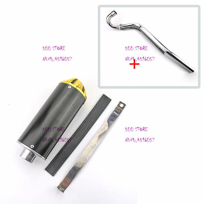black Single exhaust pipe Universal Motorcycle Modified Pipe Slip-on Motorbike Muffler Moto ATV Scooter For Dirt Bike
