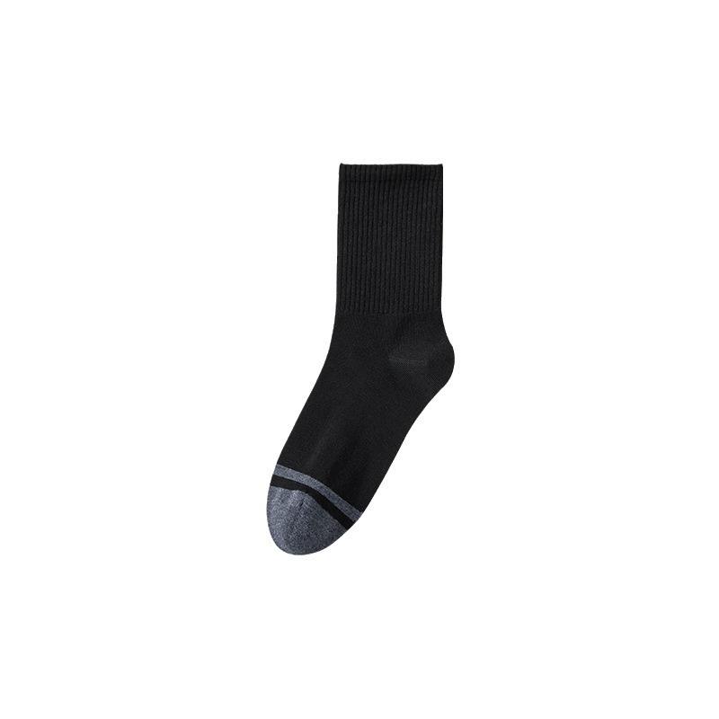 Autumn Socks, Pure Cotton Men's Mid-length Socks, Cotton Socks, Sweat-absorbing and Breathable, Black Sweat-absorbing and Breathable Business Socks