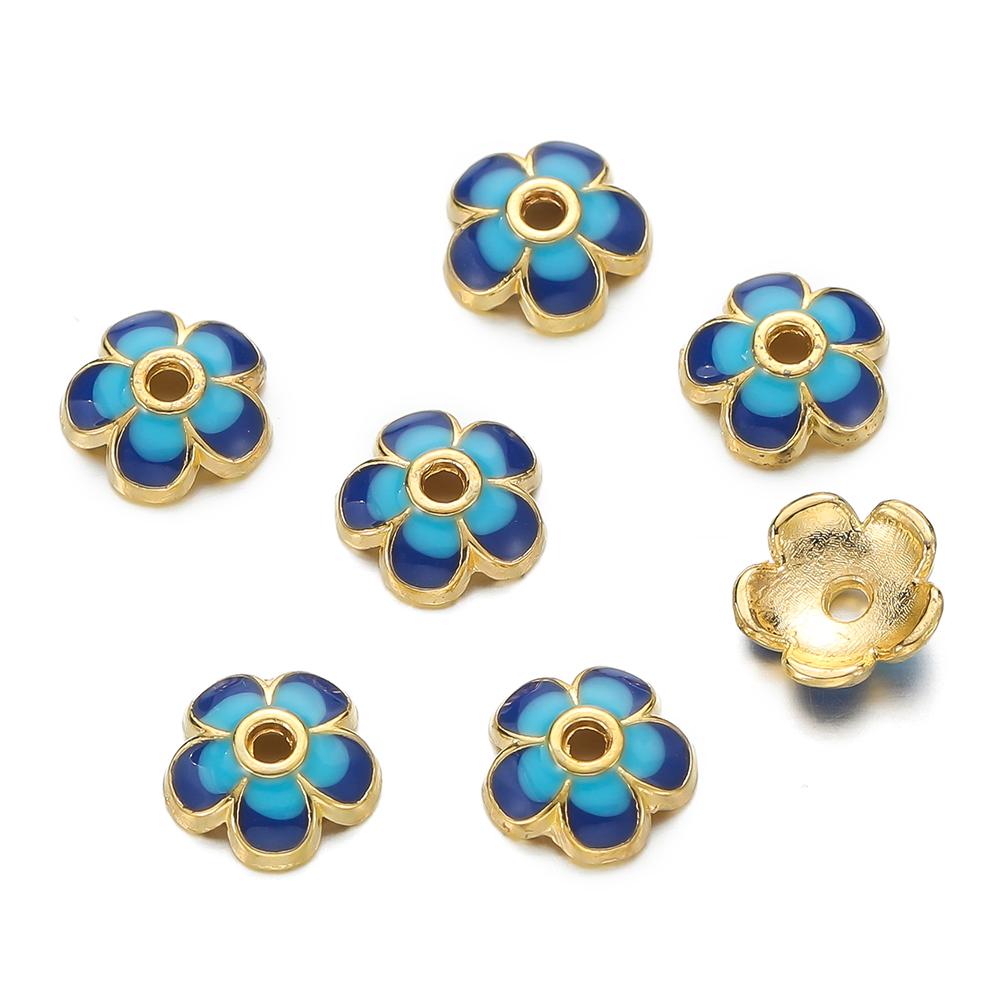 10pcs/lot Metal Loose Spacer Beads Flowers Caps For DIY End Spacer Charms Necklace Bracelets Earring Jewelry Making Craft