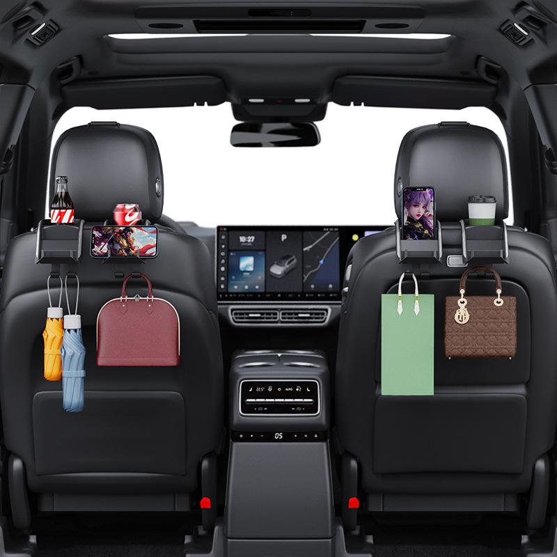 SEAMETAL Car Seat Headrest Cup Holder Hook Auto Seat Back Hanging Hook Phone Holder Multi-functional Drink Holder Storage Hanger