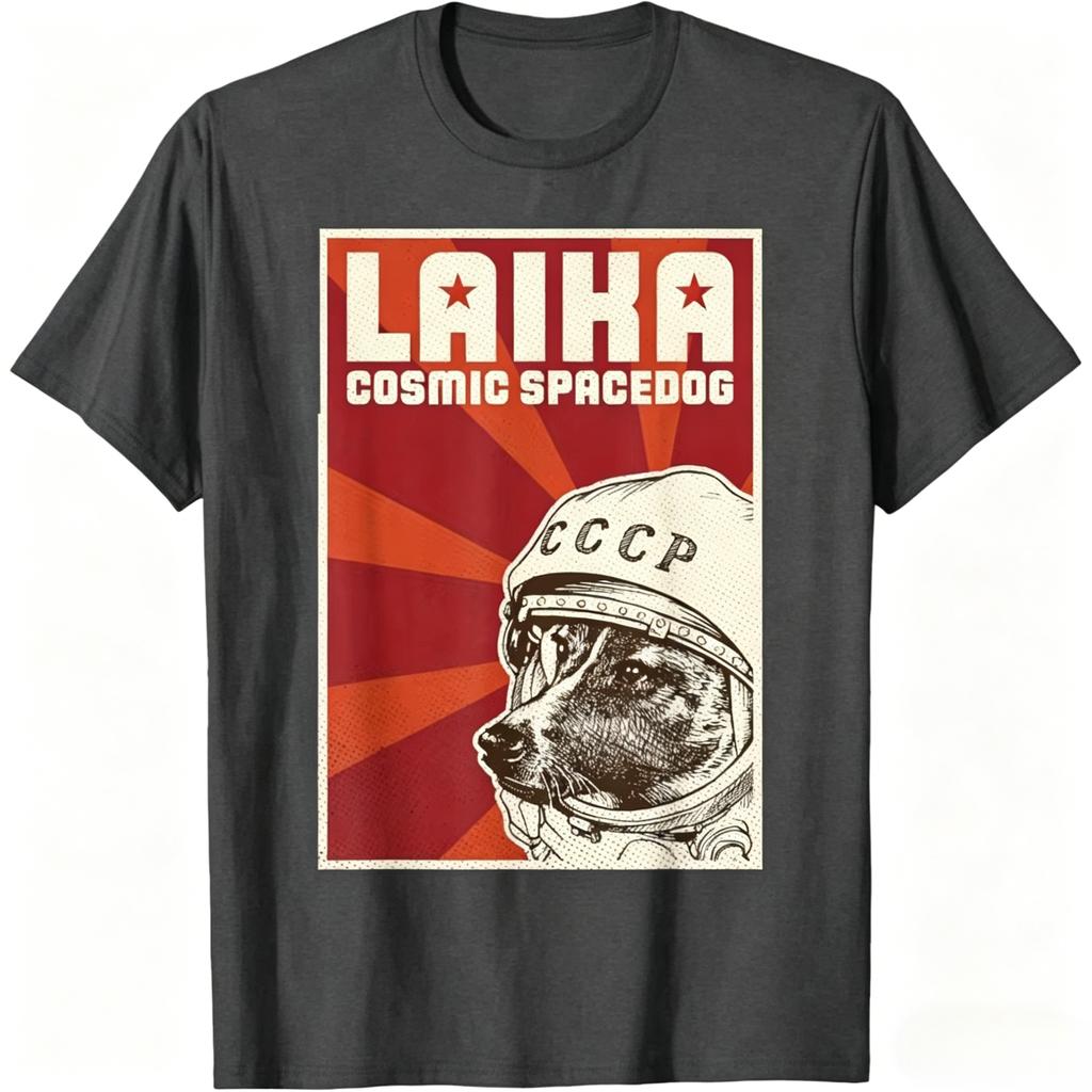 Laika Dog Sputnik Space Dog USSR Unisex TShirt with Laika Space Dog Unisexs Clothing and Womens Clothing Summer New T Shirt