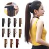 Remeehi Ponytail Velcro Heat Resistant Point Long Neckline Easy To Hair Natural Black Wig, Straight, Women's, Ponytail, Wig, Wig, Fluffy, Hair,