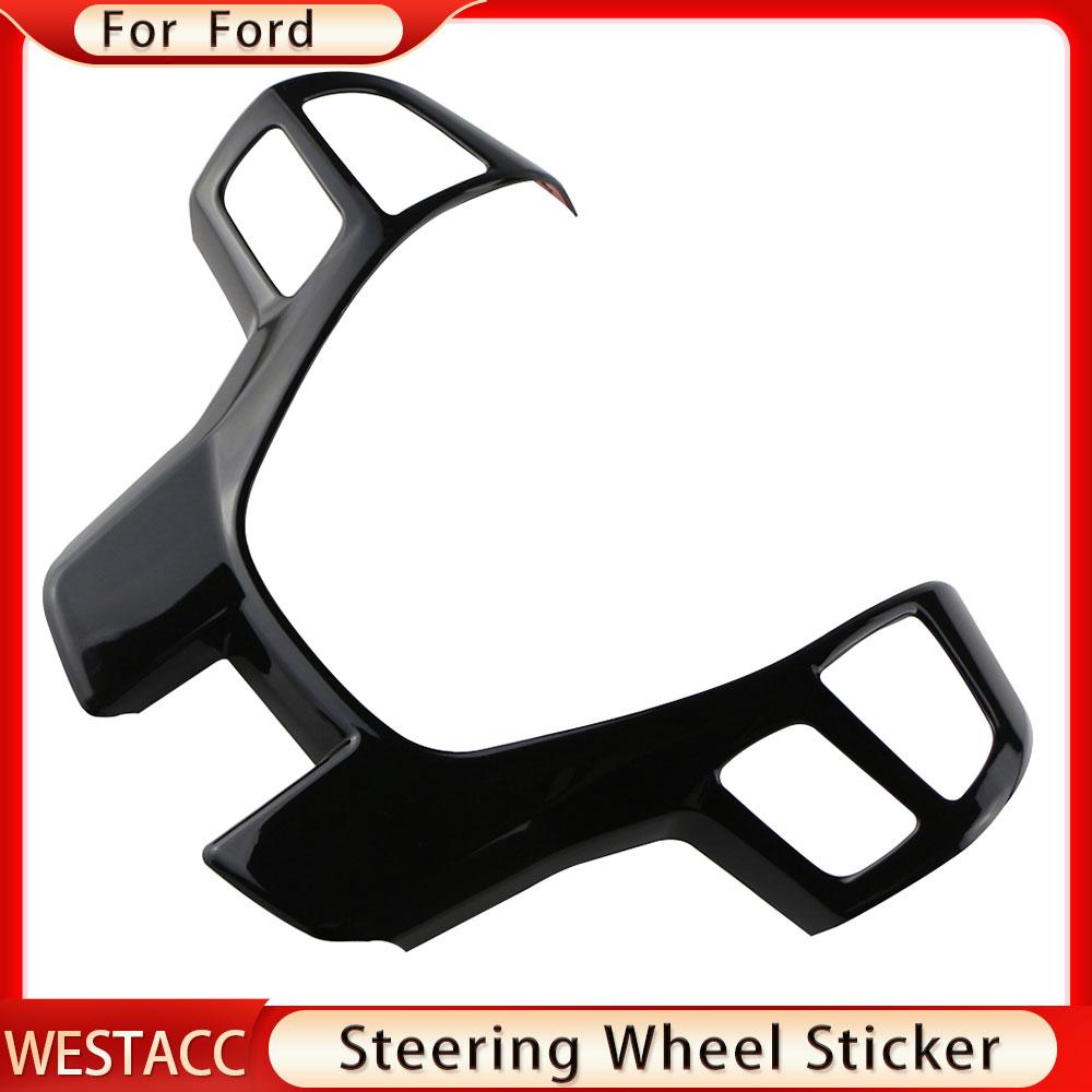 Car Steering Wheel Panel Cover Frame Sticker for Ford Ranger Everest Endeavour 2015 2016 2017 2018   