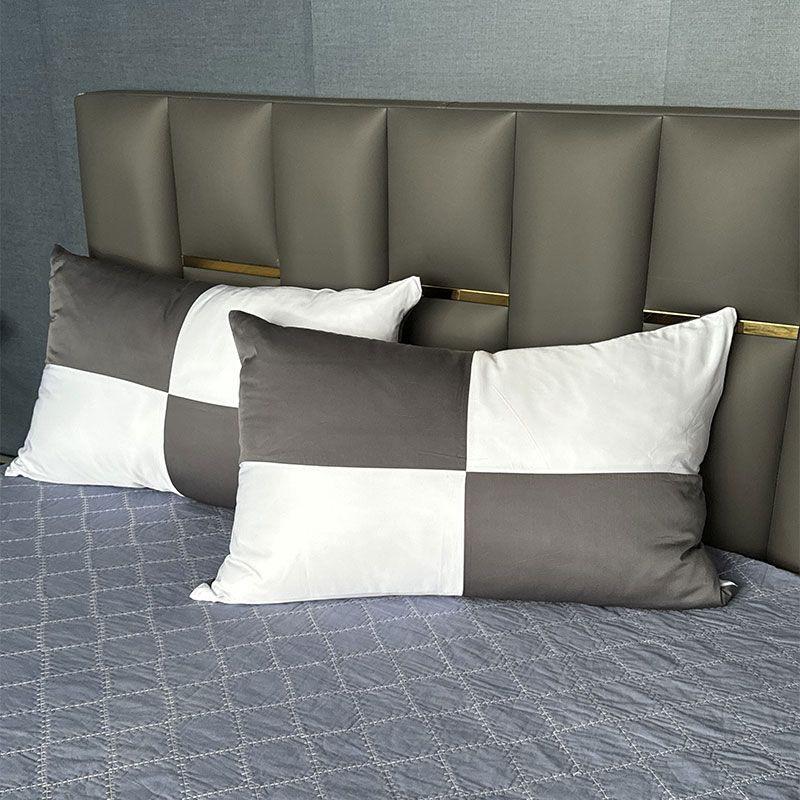 Set of Two Silky Soft Bamboo Fiber Patchwork Pillowcases with a Cool Feel