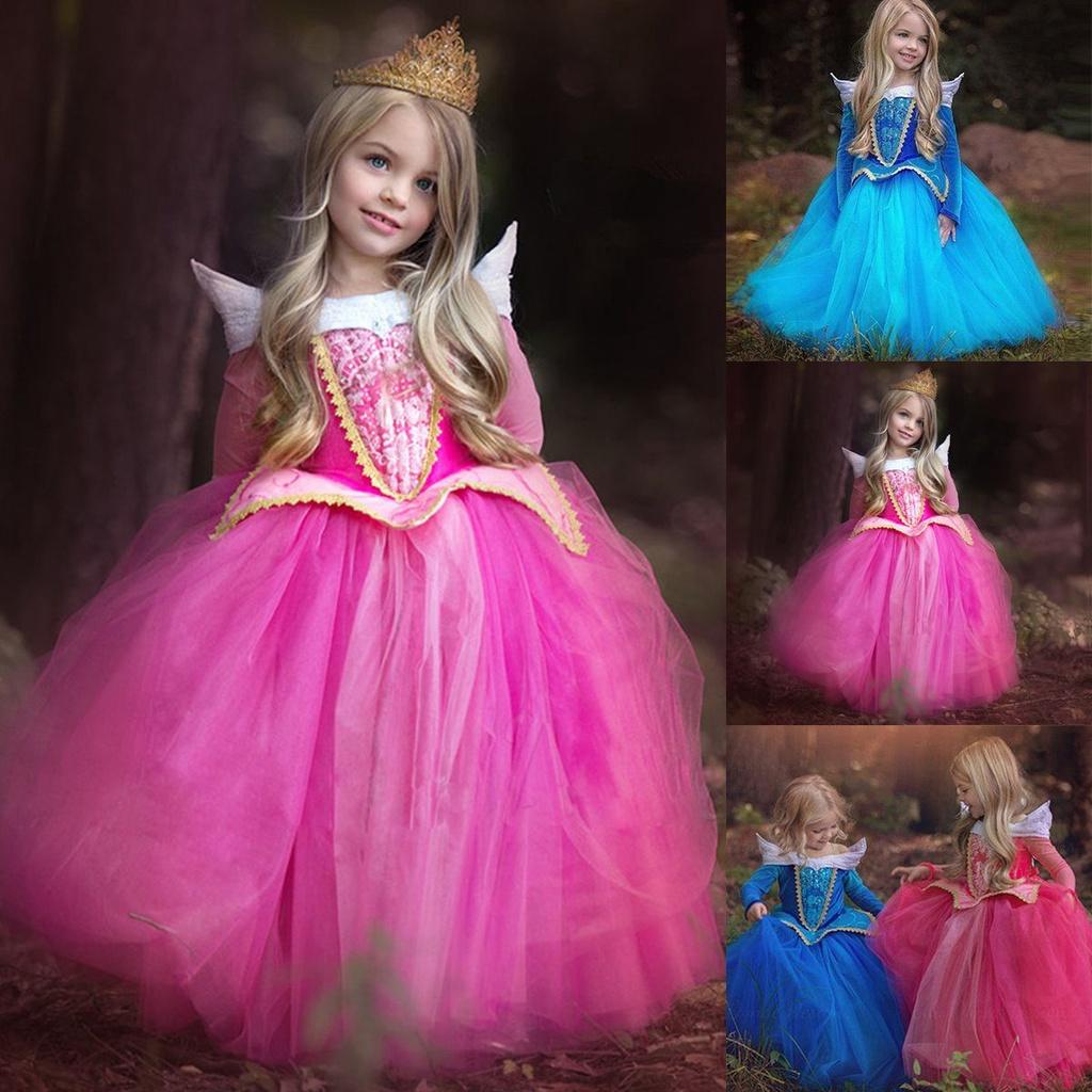 Elegant Girls Sleeping Beauty Princess Aurora Dress With Exquisite Workmanship