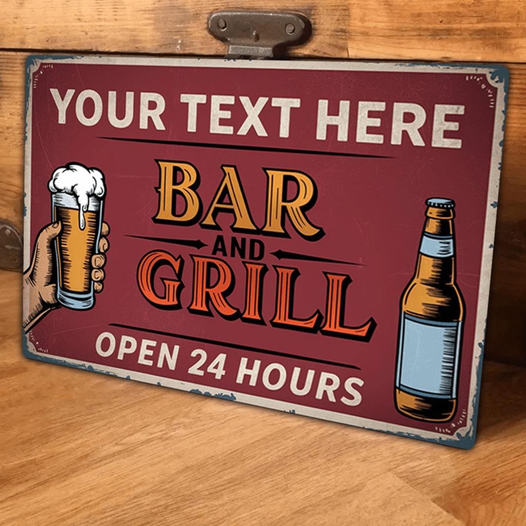 Personalized Metal Sign Custom Name Bar Decoration Pub Tavern Home Wall Art Beer Man Cave Decor