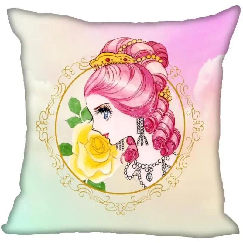 Anime The Rose Of Versailles Pillow Case For Home Decorative Satin Pillows Cover Invisible Zippered Throw Cushions Cover 1007
