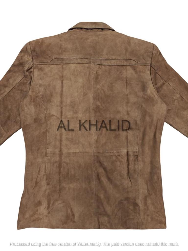 Handgjord Formell Stilren Casual Fest Herr Brun Äkta Mjuk Mocka Läder Blazer