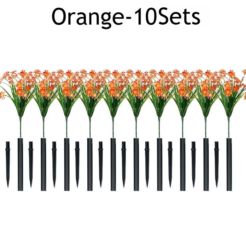 1-10Sets Resistant Artificial Daisies Flowers Fake Foliage Shrubs for Window Box Hanging Farmhouse Indoor Outdoor Decor