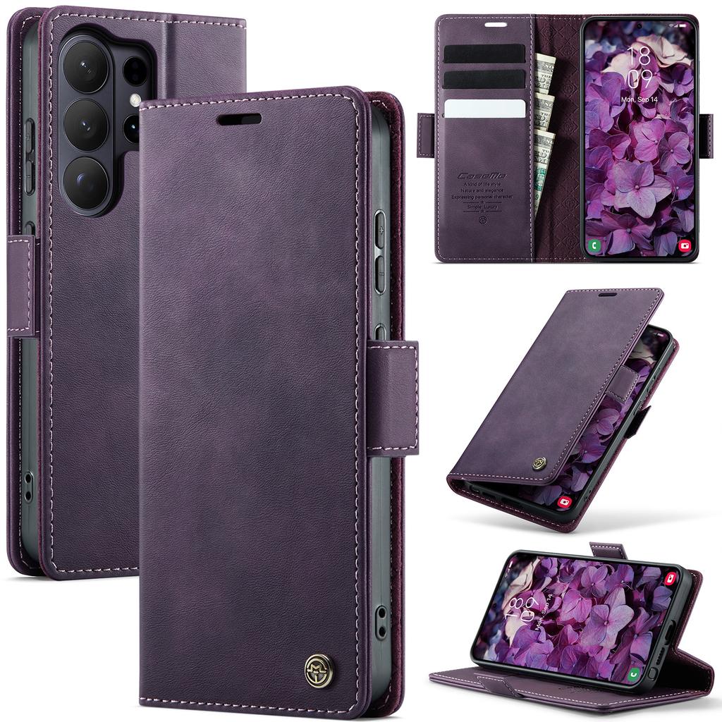 Business Magnetic Cards Solt Wallet Leather Case For Samsung Galaxy S26 Ultra S25 S24 S23 S22 Note 20 Ultra 10 Plus Book Cover