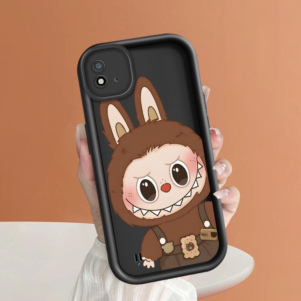 Coque de téléphone en Silicone souple, motif d'impression d'échelle carrée, couverture complète d'appareil photo, Protection antichoc, étui en caoutchouc pour OPPO Realme