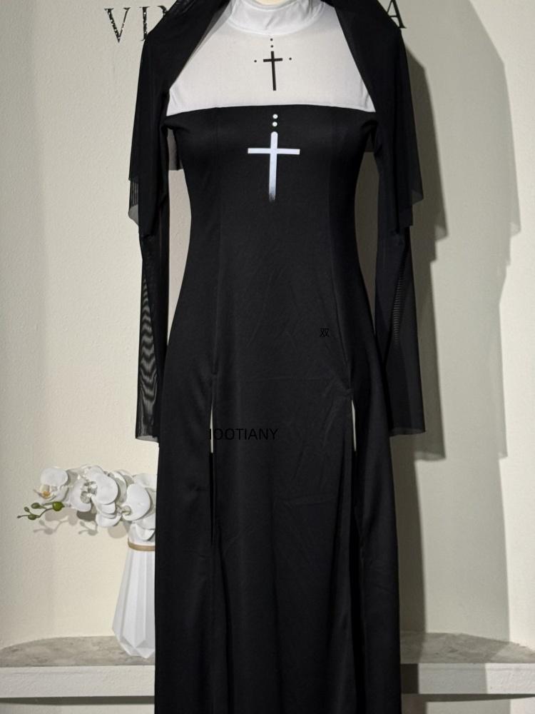 Halloween Cute Female Anime Nun Costume Role Play Performance Clothes Sexy Ladies Performance Fancy Dress Sister Costume New