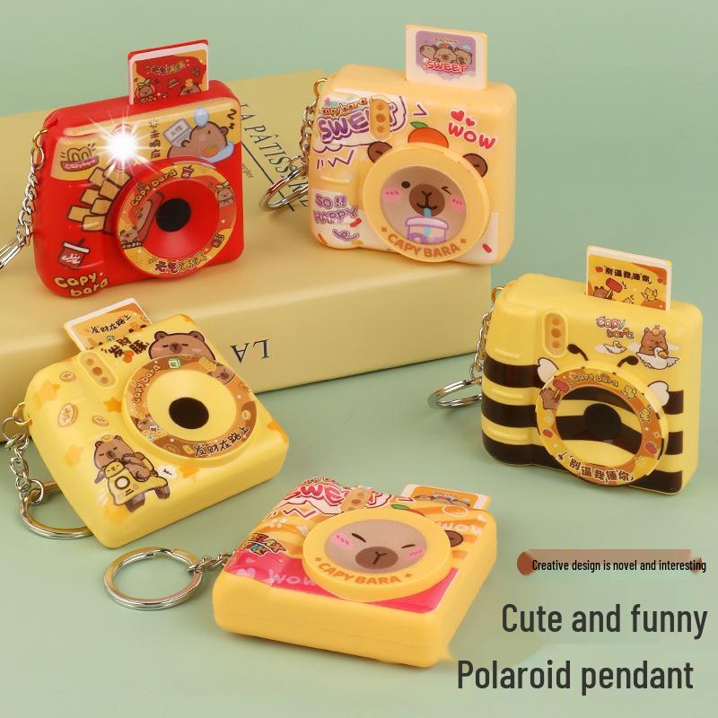 Creative Light-Up Polaroid Keychain Toy with Sound - Cute Bag Charm Gift