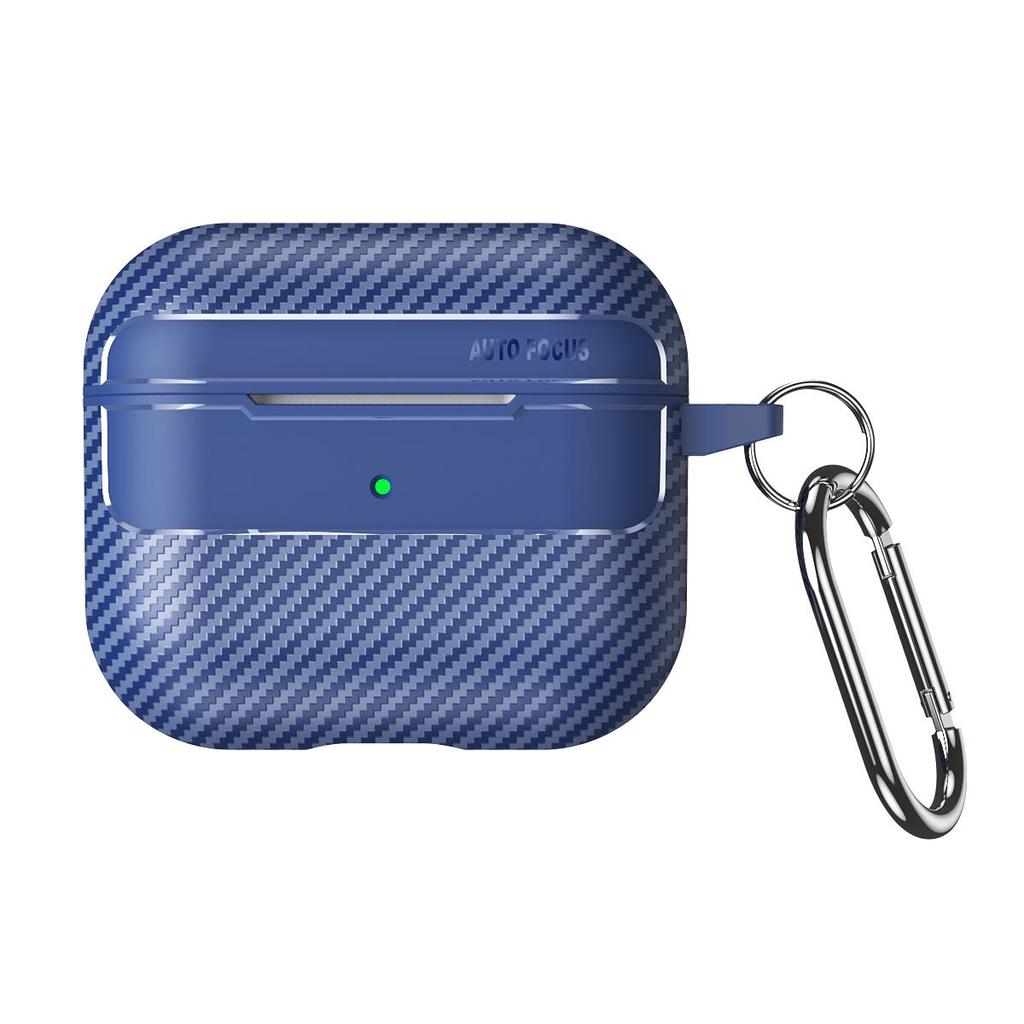 YurKem Carbon Fibre Earphone Case For Apple Airpods 3 Shockproof Cover For Air Pods 3 Supports Wireless Charging With Keychain Case
