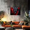 2D Flaming Dragon Head Tapestry Gothic Fantasy Background Cloth