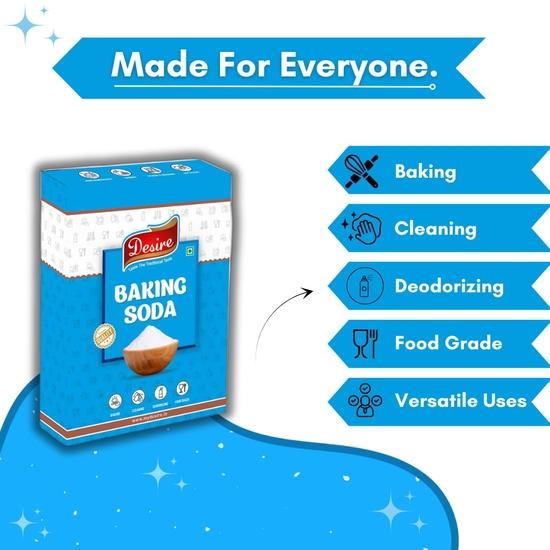 Bicarbonato di Sodio Desire 1 kg | Puro e Versatile per Dolci, Pulizia | Perfetto per Torte, Biscotti e Pane | Detergente Naturale per Cucina, Bagno