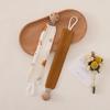 Buchenholz Schnullerclip & Baumwoll Beißring Set mit Anti-Fall Taschentuchclip (2er-Pack)