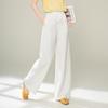 Women's Tencel Linen Straight Leg Drawstring Casual Pants