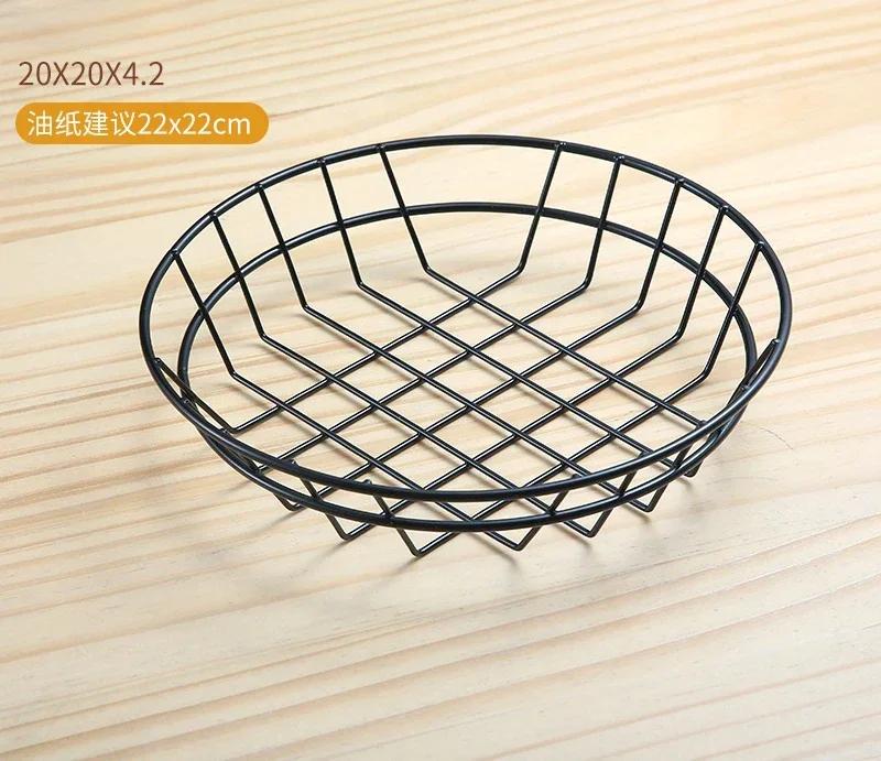 French Fries Basket Snack Bucket Fried Chicken Chip Storage Basket Food Frying Basket Oil Strainer Creative Tableware Container