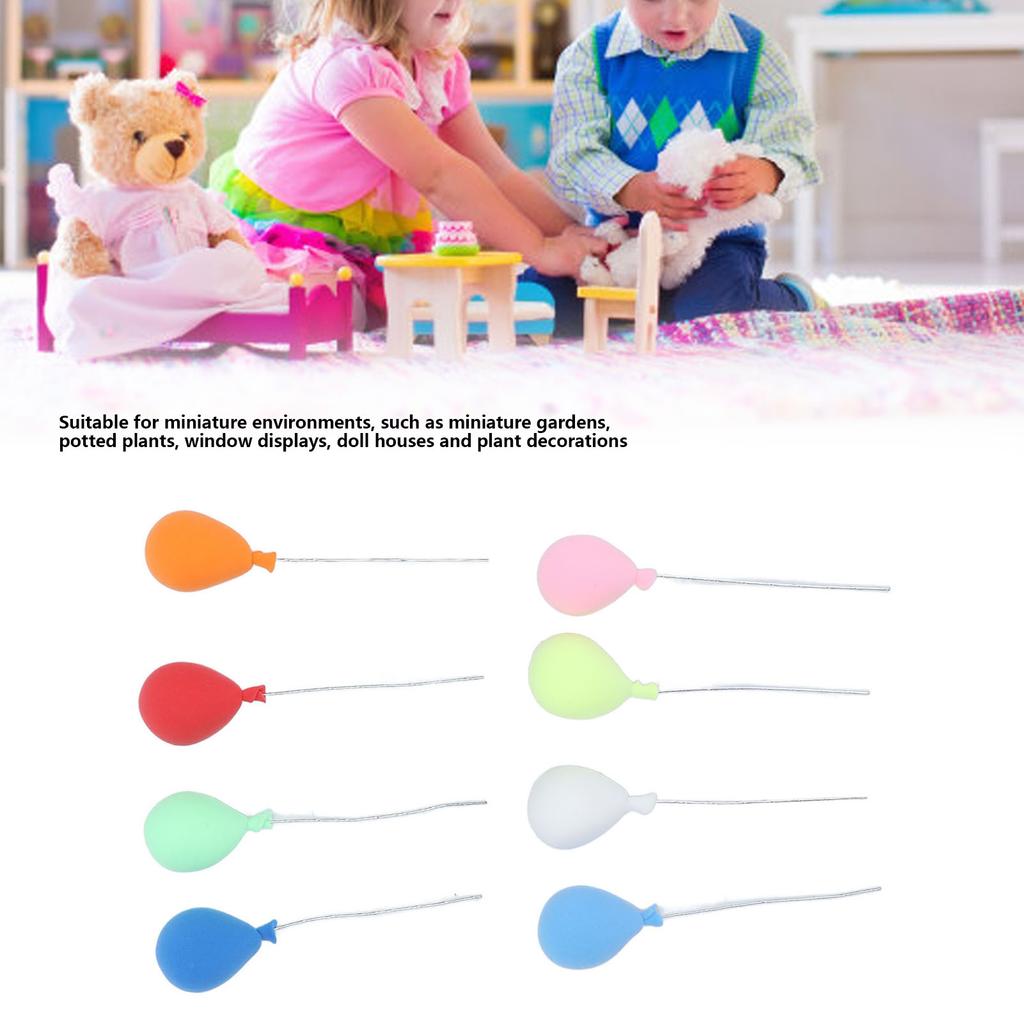 8pcs Dollhouse Balloons Mini 1:12 Colorful Foam Exquisite Bonsai Decorative Accessories for Children Toys Decoration