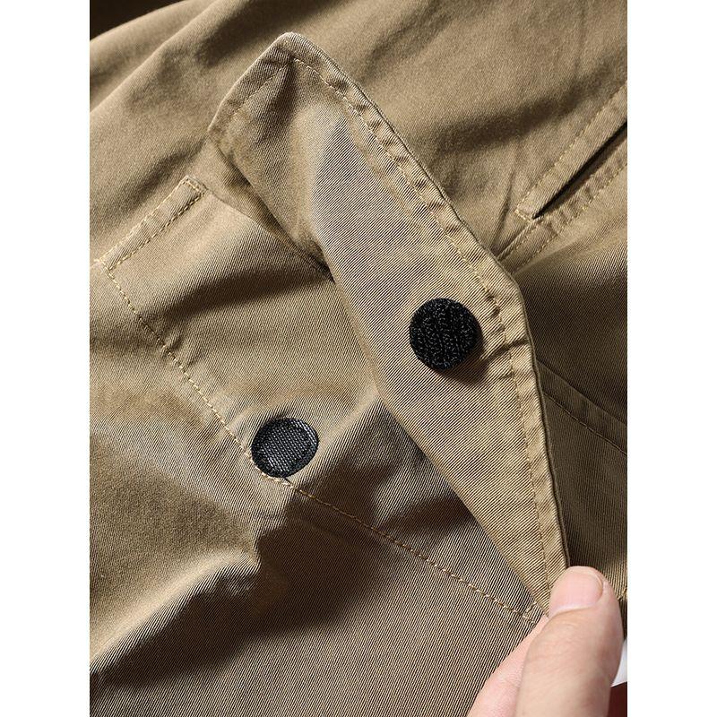 American-Style Pure Cotton Loose Work Pants for Men, Autumn and Winter Straight Thickened Multi-Pocket Pants, Export Men's Casual Long Pants