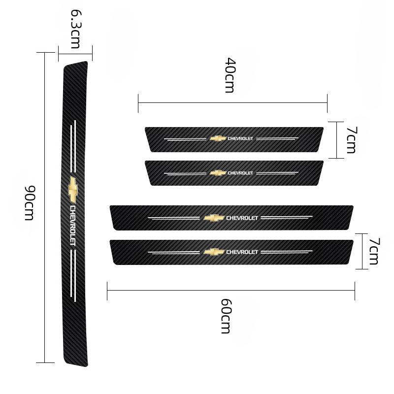 Car Threshold Protection Sticker Trunk Carbon Fiber Decor For Chevrolet Equinox Suburban Cruze Malibu Traverse Blazer Colorado