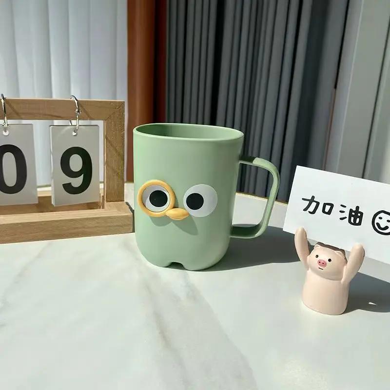 3D Cartoon Mouthwash Cups for Home Use, High Beauty Coffee Cup with Handle, Student Couple Toothbrushing Cup,Christmas Gift