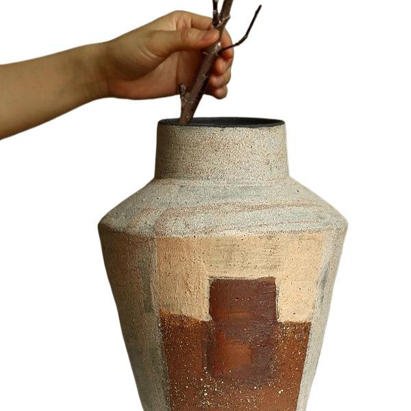 Chinesische Zen-Keramikvase - Retro Blumendekoration für Wohnzimmer