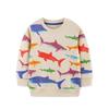 New Autumn Collection: Boys’ Sweatshirt – Stylish Shark-Print Children’s Sports Top, Round-Neck Pullover