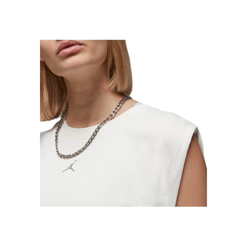 Jordan Sport Essentials Solid Color Crew Neck Pullover Tank Top Women Tops Phantom-Gray White DQ4395-030